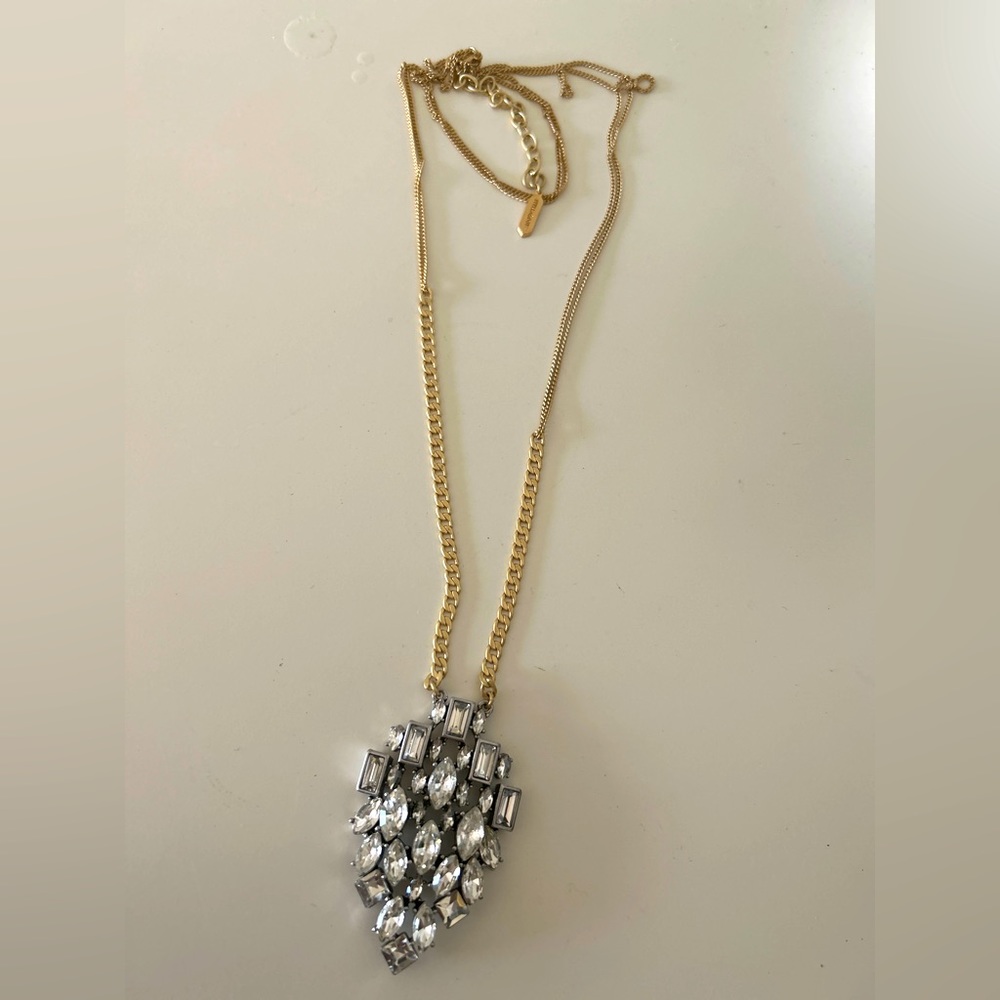 Stella and dot - gold crystal regency pendant necklace